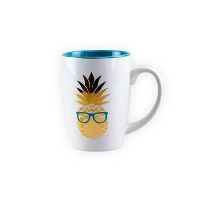Golden Pineapple Ceramic Coffee Mug