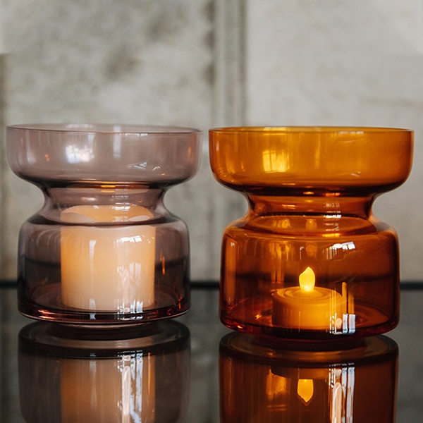 Danish Glass Candle Holders